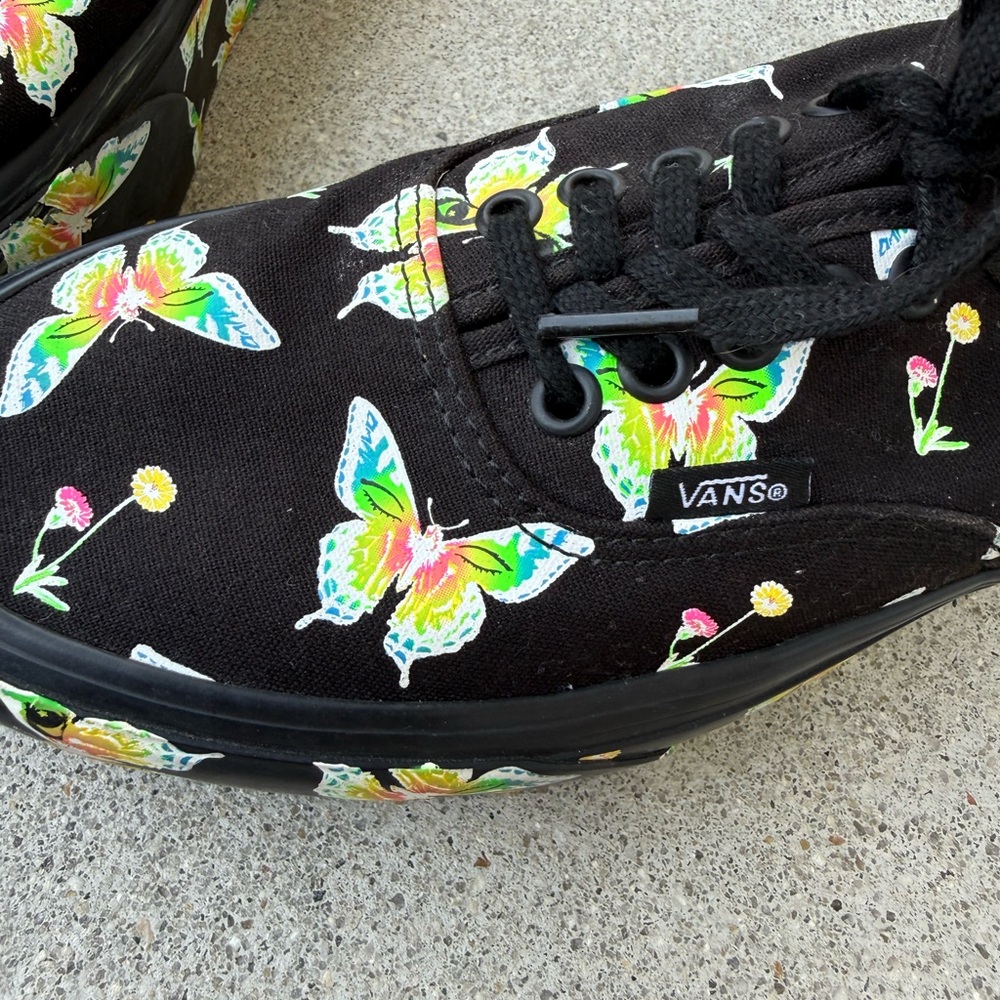 Vans Women’s Low Top Platform Stackform Neon Butterfly Print Shoes. Size 9. - Picture 7 of 14